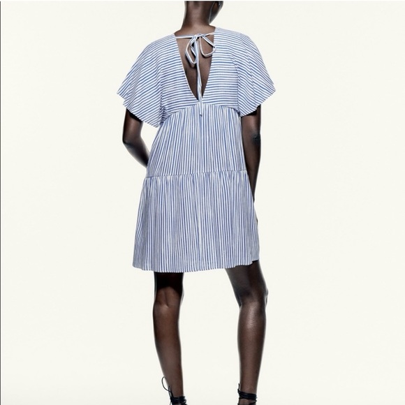 ZARA Mini Dress Stripped Size Large NEW WITH TAG - Picture 4 of 8